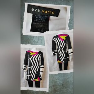 Eva Varro Black and White Geometric Tunic